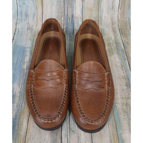 Johnston & Murphy Baldwin Men\'s Size 9.5 (W) Brown Leather Penny Loafers NICE main image 5